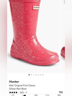 Hunter Kid Pink Rain Boots with White Speckle